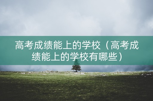 高考成绩能上的学校（高考成绩能上的学校有哪些）