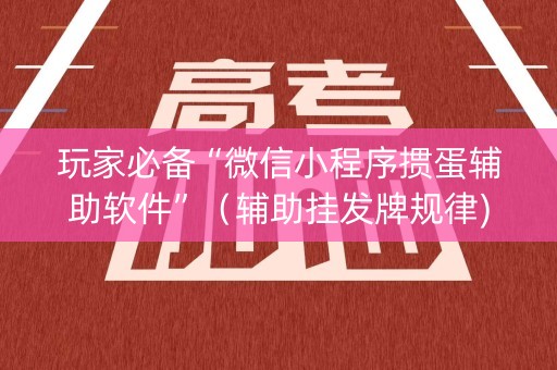 玩家必备“微信小程序掼蛋辅助软件”（辅助挂发牌规律)