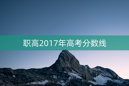 职高2017年高考分数线