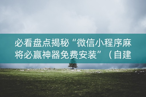 必看盘点揭秘“微信小程序麻将必赢神器免费安装”（自建房怎么拿好牌)