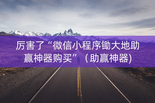 厉害了“微信小程序锄大地助赢神器购买”（助赢神器)