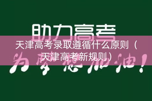 天津高考录取遵循什么原则（天津高考新规则）