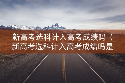 新高考选科计入高考成绩吗（新高考选科计入高考成绩吗是真的吗）