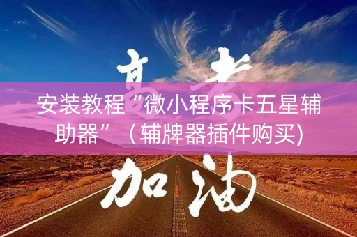 安装教程“微小程序卡五星辅助器”（辅牌器插件购买)