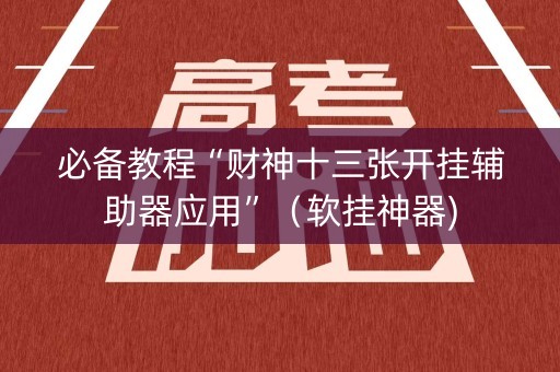 必备教程“财神十三张开挂辅助器应用”（软挂神器)