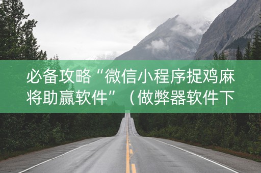 必备攻略“微信小程序捉鸡麻将助赢软件”（做弊器软件下载)