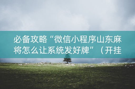 必备攻略“微信小程序山东麻将怎么让系统发好牌”（开挂辅助插件)