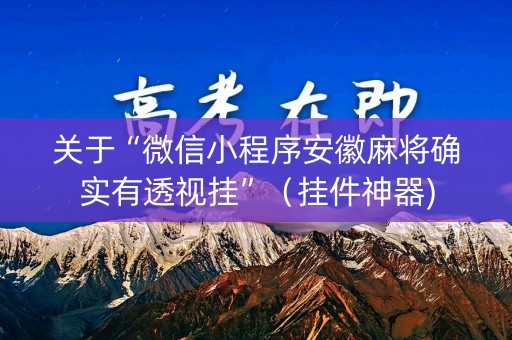 关于“微信小程序安徽麻将确实有透视挂”（挂件神器)