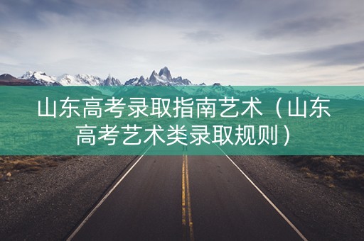 山东高考录取指南艺术（山东高考艺术类录取规则）