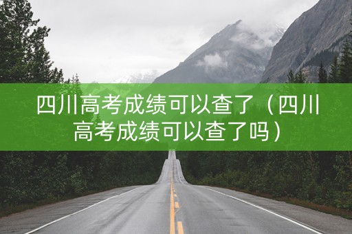 四川高考成绩可以查了（四川高考成绩可以查了吗）