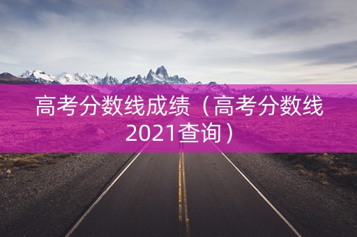 高考分数线成绩（高考分数线2021查询）