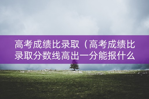 高考成绩比录取（高考成绩比录取分数线高出一分能报什么学校啊?）