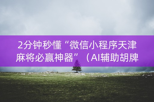 2分钟秒懂“微信小程序天津麻将必赢神器”（AI辅助胡牌规则)