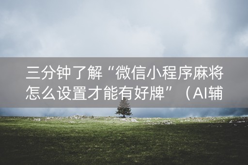 三分钟了解“微信小程序麻将怎么设置才能有好牌”（AI辅助胡牌规则)