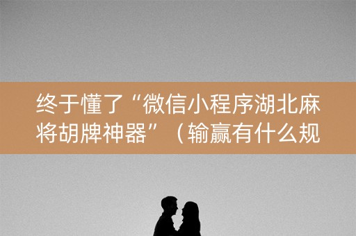 终于懂了“微信小程序湖北麻将胡牌神器”（输赢有什么规律)