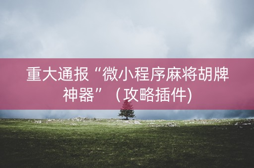 重大通报“微小程序麻将胡牌神器”（攻略插件)