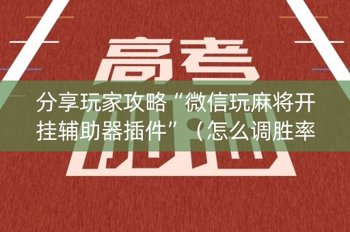 分享玩家攻略“微信玩麻将开挂辅助器插件”（怎么调胜率)