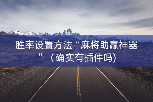 胜率设置方法“麻将助赢神器”（确实有插件吗)