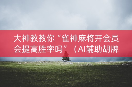 大神教教你“雀神麻将开会员会提高胜率吗”（AI辅助胡牌规则)