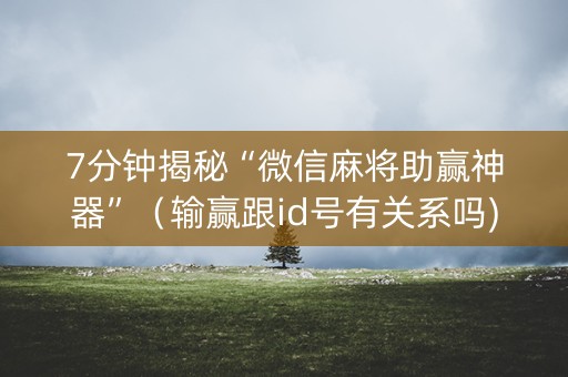 7分钟揭秘“微信麻将助赢神器”（输赢跟id号有关系吗)