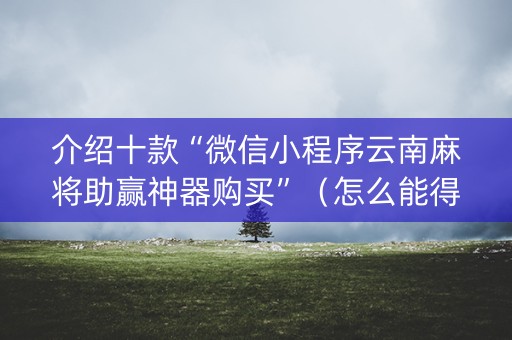介绍十款“微信小程序云南麻将助赢神器购买”（怎么能得到好牌)