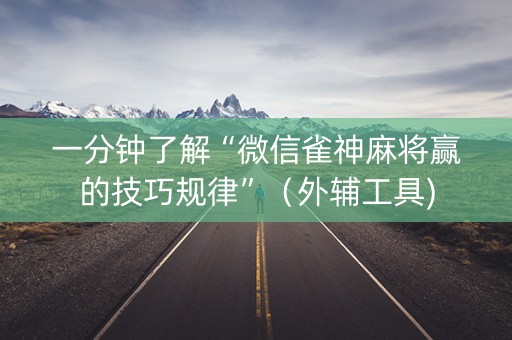 一分钟了解“微信雀神麻将赢的技巧规律”（外辅工具)