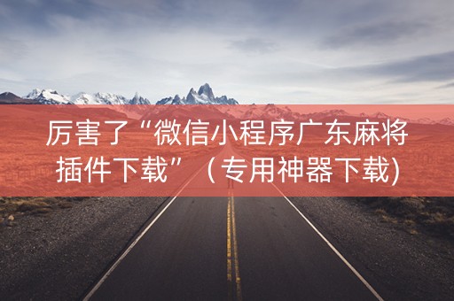 厉害了“微信小程序广东麻将插件下载”（专用神器下载)
