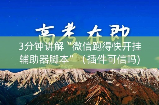 3分钟讲解“微信跑得快开挂辅助器脚本”（插件可信吗)