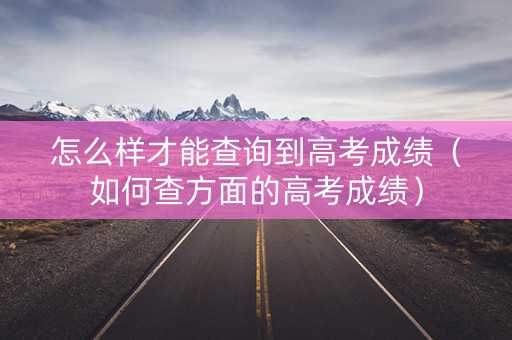 怎么样才能查询到高考成绩（如何查方面的高考成绩）