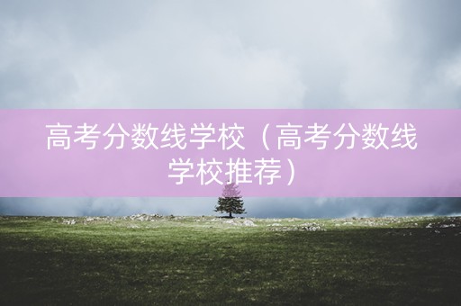高考分数线学校（高考分数线学校推荐）