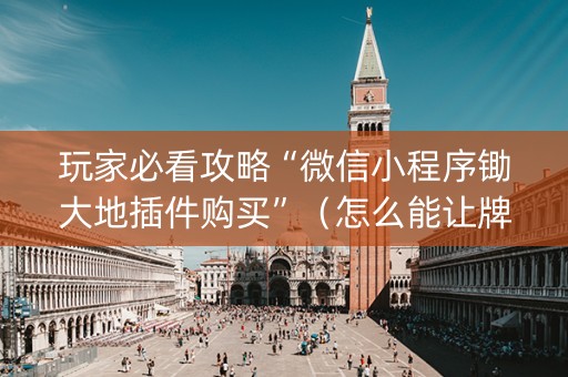 玩家必看攻略“微信小程序锄大地插件购买”（怎么能让牌好一点)