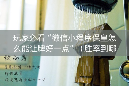 玩家必看“微信小程序保皇怎么能让牌好一点”（胜率到哪调)