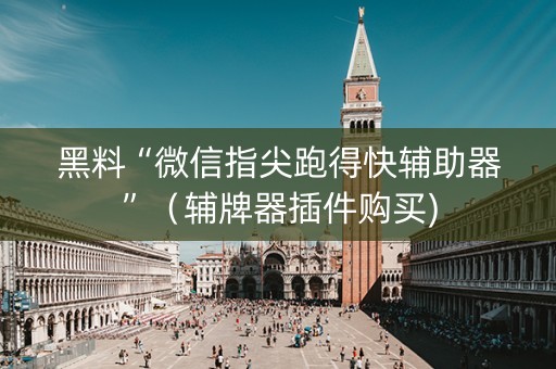 黑料“微信指尖跑得快辅助器”（辅牌器插件购买)