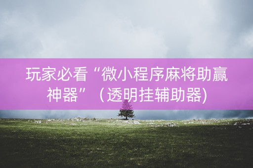 玩家必看“微小程序麻将助赢神器”（透明挂辅助器)