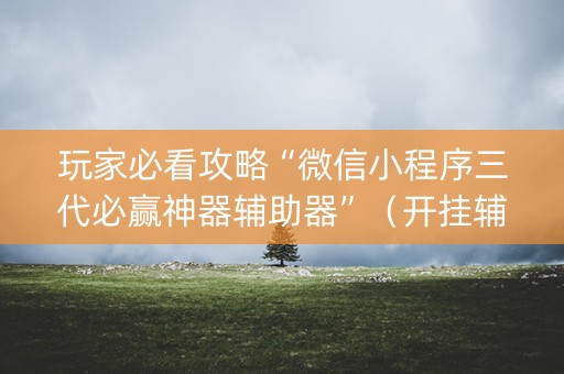 玩家必看攻略“微信小程序三代必赢神器辅助器”（开挂辅助器脚本)