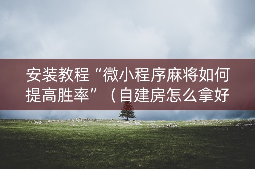 安装教程“微小程序麻将如何提高胜率”（自建房怎么拿好牌)