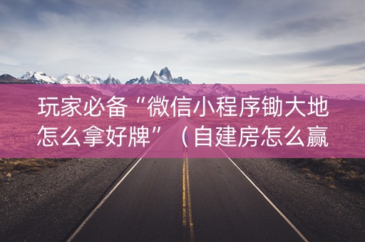 玩家必备“微信小程序锄大地怎么拿好牌”（自建房怎么赢)