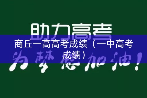 商丘一高高考成绩（一中高考成绩）