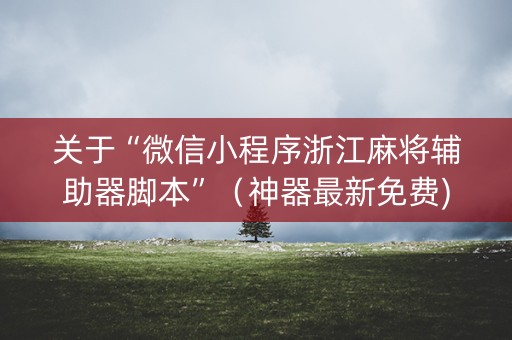 关于“微信小程序浙江麻将辅助器脚本”（神器最新免费)