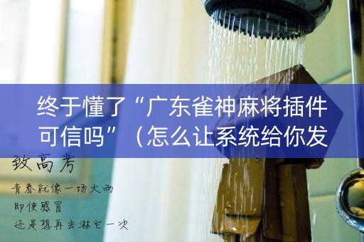终于懂了“广东雀神麻将插件可信吗”（怎么让系统给你发好牌)