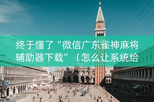 终于懂了“微信广东雀神麻将辅助器下载”（怎么让系统给你发好牌)