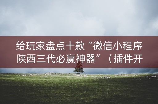 给玩家盘点十款“微信小程序陕西三代必赢神器”（插件开挂免费AI)
