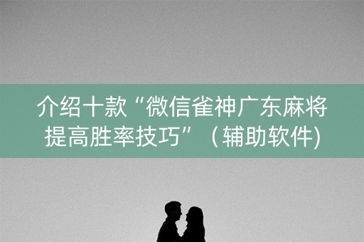 介绍十款“微信雀神广东麻将提高胜率技巧”（辅助软件)