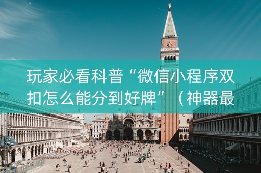 玩家必看科普“微信小程序双扣怎么能分到好牌”（神器最新免费)