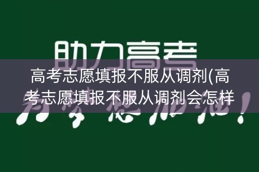 高考志愿填报不服从调剂(高考志愿填报不服从调剂会怎样 平行志愿)