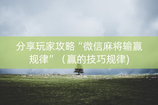 分享玩家攻略“微信麻将输赢规律”（赢的技巧规律)