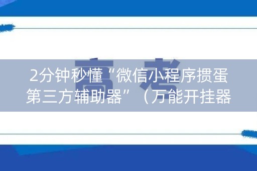 2分钟秒懂“微信小程序掼蛋第三方辅助器”（万能开挂器)