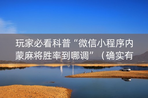 玩家必看科普“微信小程序内蒙麻将胜率到哪调”（确实有插件吗)