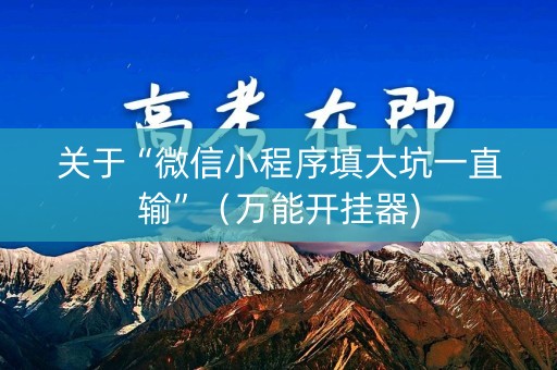 关于“微信小程序填大坑一直输”（万能开挂器)