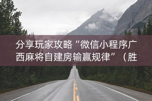 分享玩家攻略“微信小程序广西麻将自建房输赢规律”（胜率到哪调)